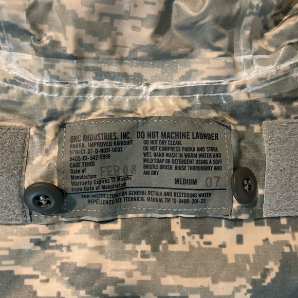 ORC industries Camo Rainsuit Parka Military Jacket Rain Coat - Picture 3 of 4
